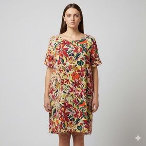 SHEIN Multicolor Floral Midi Dress